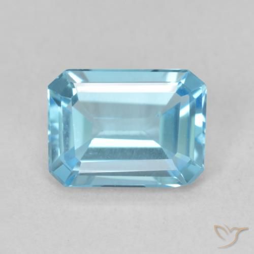 1.74ct Natürlicher Swiss Blue Topas, Smaragdschliff, VVS