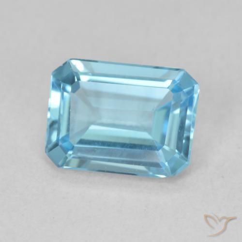 9,17 ctw natürlicher Swiss Blue Topas, Oktagonschliff, VVS