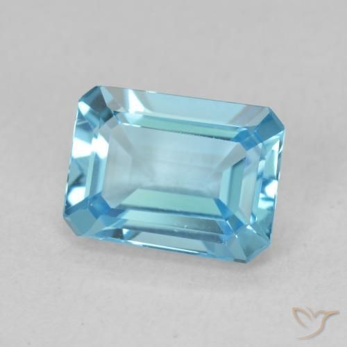 9,17 ctw natürlicher Swiss Blue Topas, Oktagonschliff, VVS