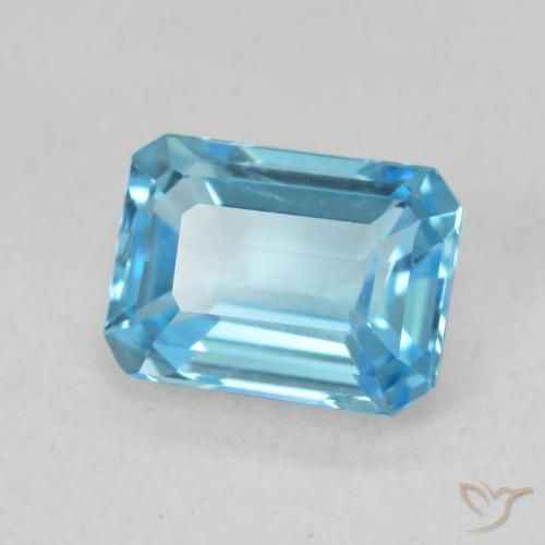 9,17 ctw natürlicher Swiss Blue Topas, Oktagonschliff, VVS