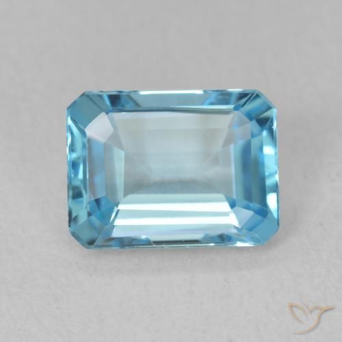 1.76ct Natürlicher Swiss Blue Topas, Smaragdschliff, VVS
