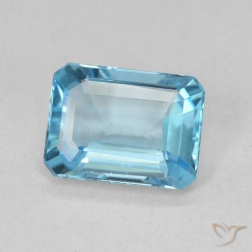 9,17 ctw natürlicher Swiss Blue Topas, Oktagonschliff, VVS