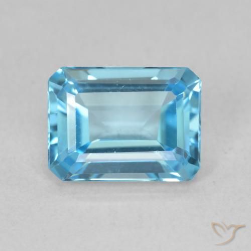 1.85ct Natürlicher Swiss Blue Topas, Smaragdschliff, VVS