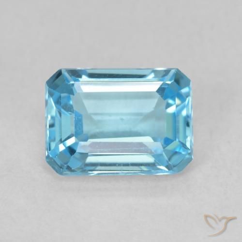 1.80ct Natürlicher Swiss Blue Topas, Smaragdschliff, VVS
