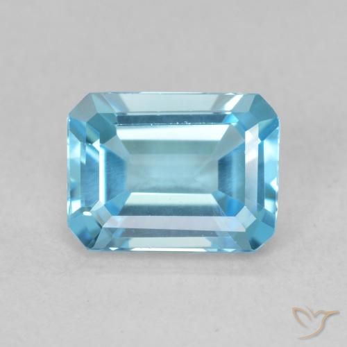 1.93ct Natürlicher Swiss Blue Topas, Smaragdschliff, VVS
