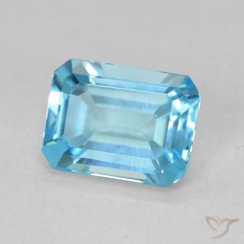 9,17 ctw natürlicher Swiss Blue Topas, Oktagonschliff, VVS