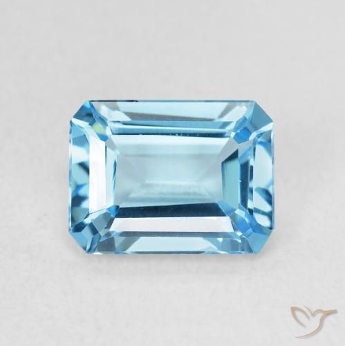 1.84ct Natürlicher Swiss Blue Topas, Smaragdschliff, VVS