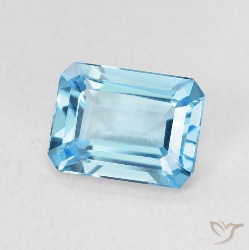 9,17 ctw natürlicher Swiss Blue Topas, Oktagonschliff, VVS