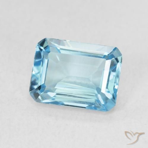 9,17 ctw natürlicher Swiss Blue Topas, Oktagonschliff, VVS