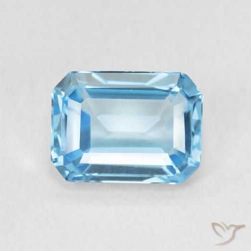1.80ct Natürlicher Swiss Blue Topas, Smaragdschliff, VVS