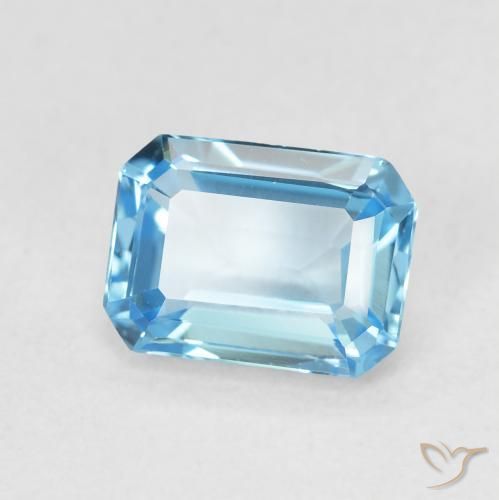 9,17 ctw natürlicher Swiss Blue Topas, Oktagonschliff, VVS