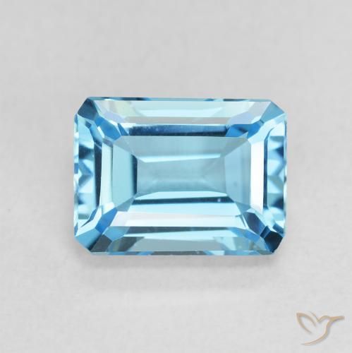 2.04ct Natürlicher Swiss Blue Topas, Smaragdschliff, VVS