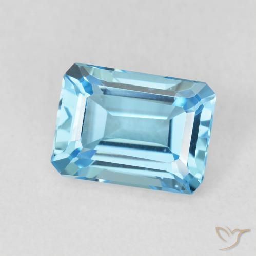 9,17 ctw natürlicher Swiss Blue Topas, Oktagonschliff, VVS