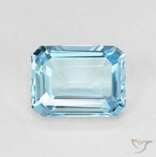 1.98ct Natürlicher Swiss Blue Topas, Smaragdschliff, VVS