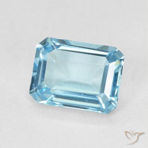 9,17 ctw natürlicher Swiss Blue Topas, Oktagonschliff, VVS