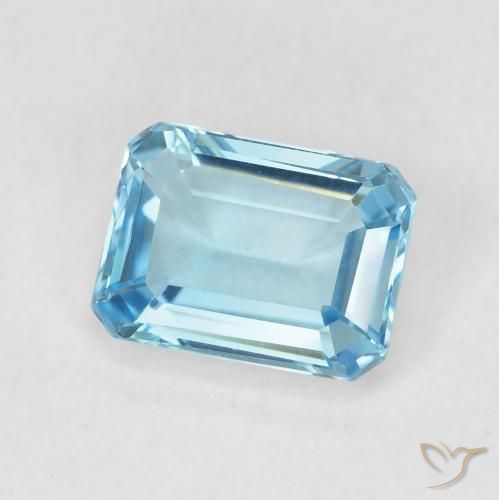 9,17 ctw natürlicher Swiss Blue Topas, Oktagonschliff, VVS