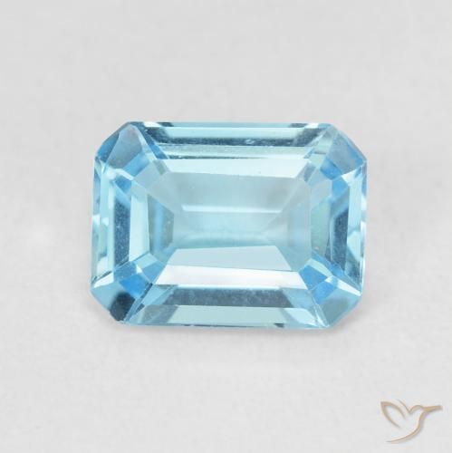 1.88ct Natürlicher Swiss Blue Topas, Smaragdschliff, VVS