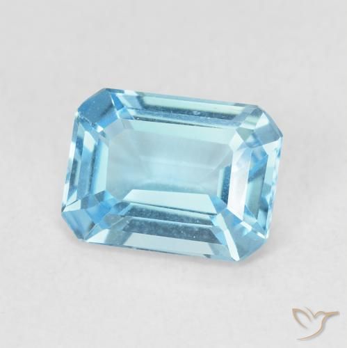 9,17 ctw natürlicher Swiss Blue Topas, Oktagonschliff, VVS
