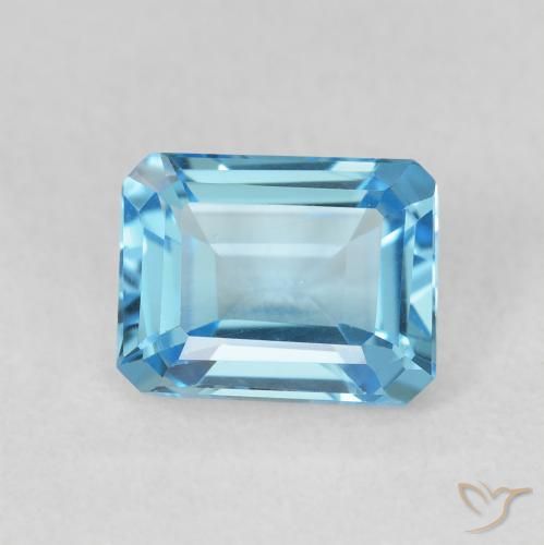 2.00ct Natürlicher Swiss Blue Topas, Smaragdschliff, VVS