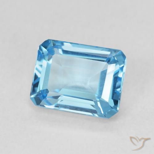 9,17 ctw natürlicher Swiss Blue Topas, Oktagonschliff, VVS