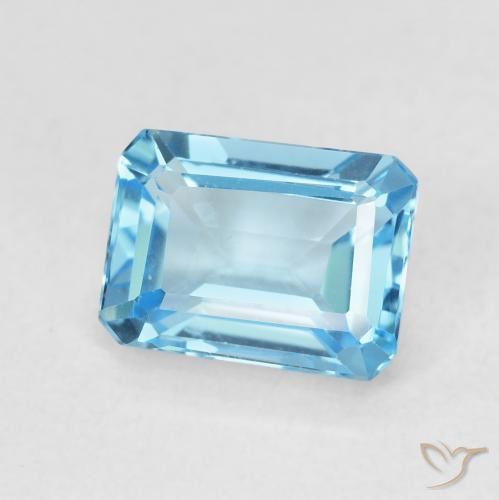 9,17 ctw natürlicher Swiss Blue Topas, Oktagonschliff, VVS