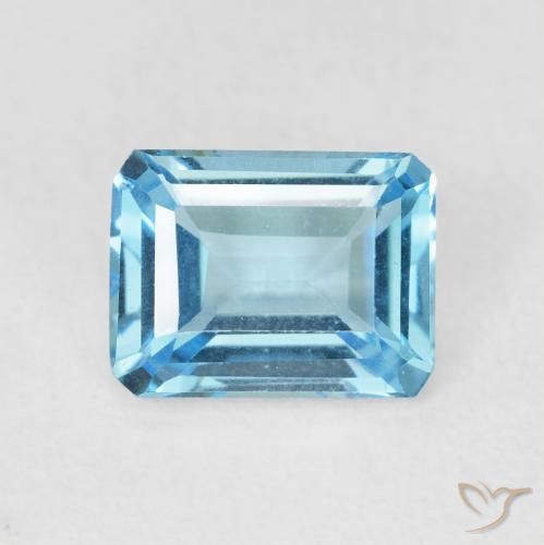 1.85ct Natürlicher Swiss Blue Topas, Smaragdschliff, VVS