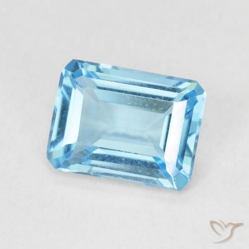 9,17 ctw natürlicher Swiss Blue Topas, Oktagonschliff, VVS