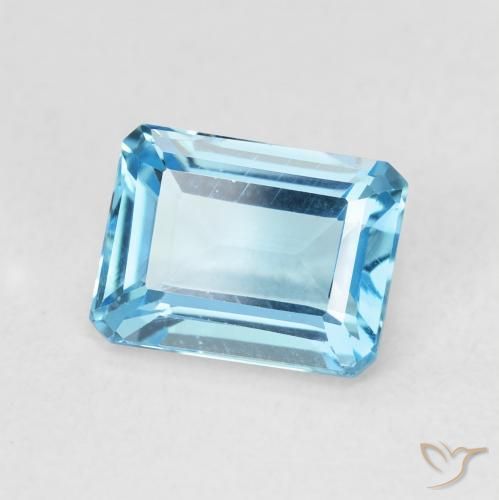 9,17 ctw natürlicher Swiss Blue Topas, Oktagonschliff, VVS