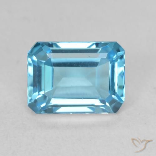 2.18ct Natürlicher Swiss Blue Topas, Smaragdschliff, VVS