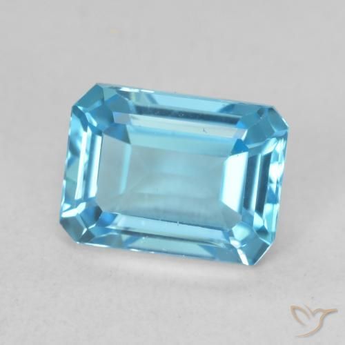 9,17 ctw natürlicher Swiss Blue Topas, Oktagonschliff, VVS