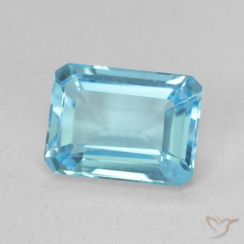 9,17 ctw natürlicher Swiss Blue Topas, Oktagonschliff, VVS