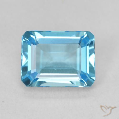 1.87ct Natürlicher hellblau Topas, Smaragdschliff, VVS
