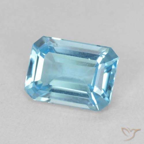 9,17 ctw natürlicher Swiss Blue Topas, Oktagonschliff, VVS