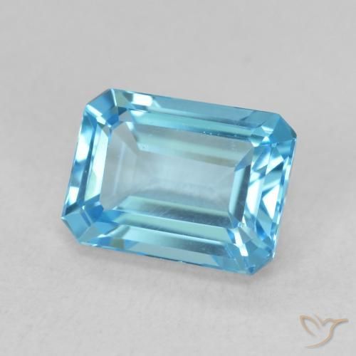 9,17 ctw natürlicher Swiss Blue Topas, Oktagonschliff, VVS