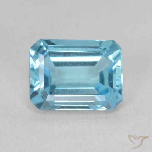 1.96ct Natürlicher Swiss Blue Topas, Smaragdschliff, VVS
