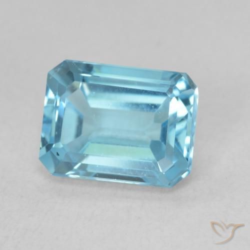 9,17 ctw natürlicher Swiss Blue Topas, Oktagonschliff, VVS