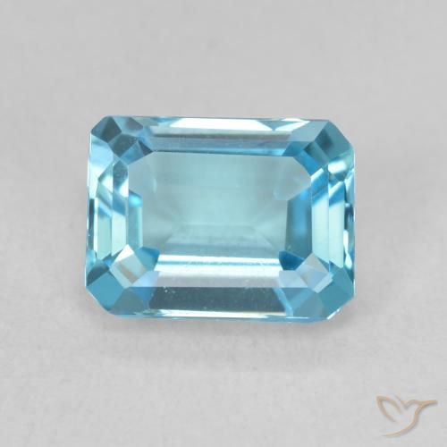1.96ct Natürlicher Swiss Blue Topas, Smaragdschliff, VVS