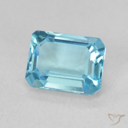 9,17 ctw natürlicher Swiss Blue Topas, Oktagonschliff, VVS