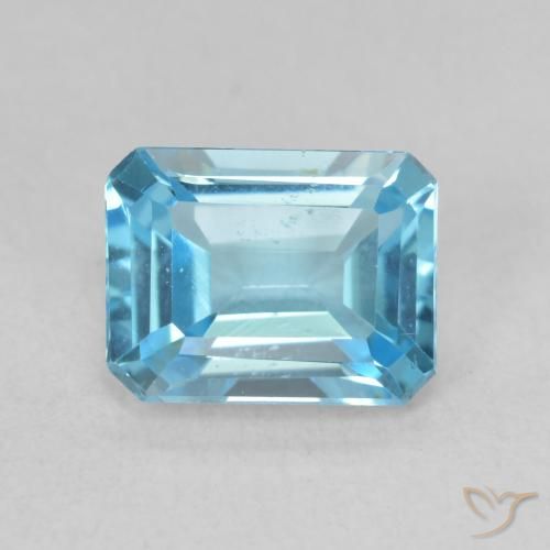 1.89ct Natürlicher Swiss Blue Topas, Smaragdschliff, VVS