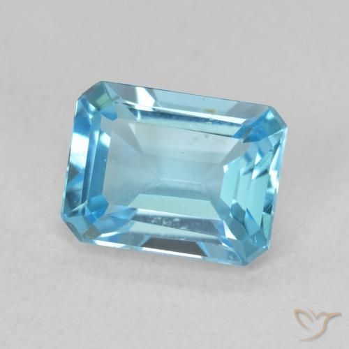 9,17 ctw natürlicher Swiss Blue Topas, Oktagonschliff, VVS