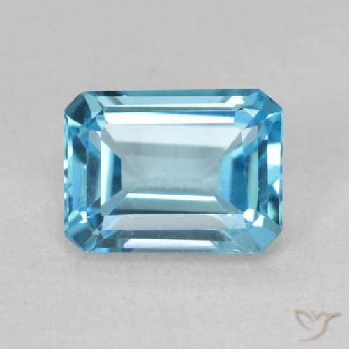 1.99ct Natürlicher Swiss Blue Topas, Smaragdschliff, VVS