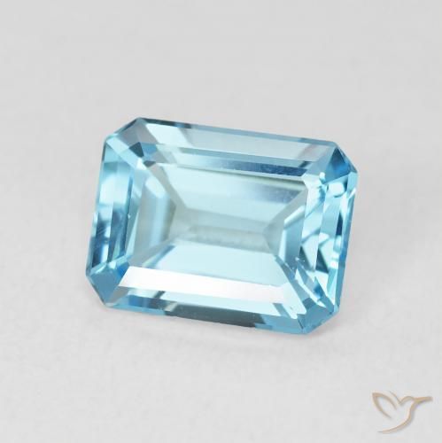 9,17 ctw natürlicher Swiss Blue Topas, Oktagonschliff, VVS