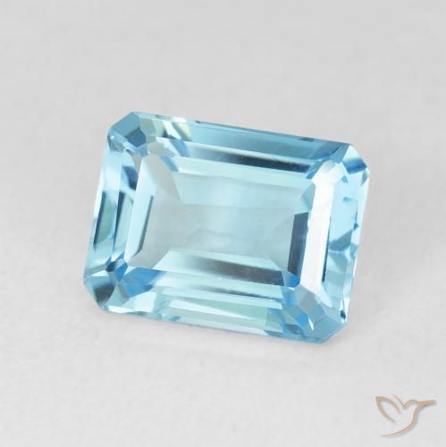 9,17 ctw natürlicher Swiss Blue Topas, Oktagonschliff, VVS