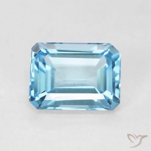 2.10ct Natürlicher Swiss Blue Topas, Smaragdschliff, VVS