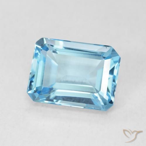 9,17 ctw natürlicher Swiss Blue Topas, Oktagonschliff, VVS