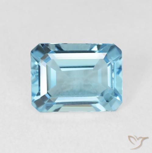 1.90ct Natürlicher Swiss Blue Topas, Smaragdschliff, VVS