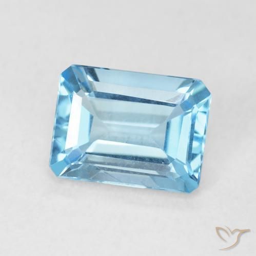 9,17 ctw natürlicher Swiss Blue Topas, Oktagonschliff, VVS