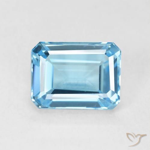 2.13ct Natürlicher Swiss Blue Topas, Smaragdschliff, VVS