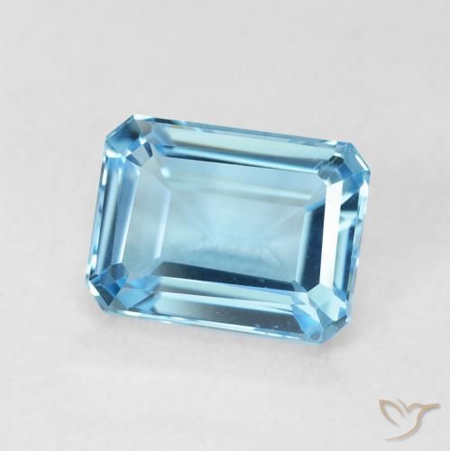 9,17 ctw natürlicher Swiss Blue Topas, Oktagonschliff, VVS