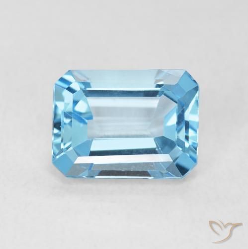 1.88ct Natürlicher Himmerlblau Topas, Smaragdschliff, VVS
